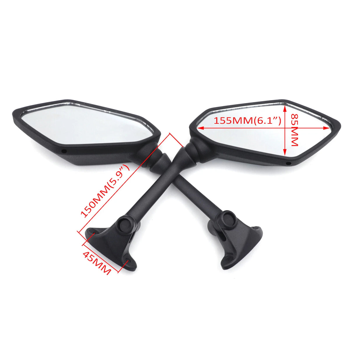 Replacement Mirror for Kawasaki ZX-R/ZX636 (2009–2012) Black