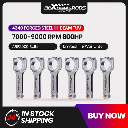 H-Beam Connecting Rods for VW Golf R32 Audi A3 3.2L VR6 (2004–2008) ARP 2000