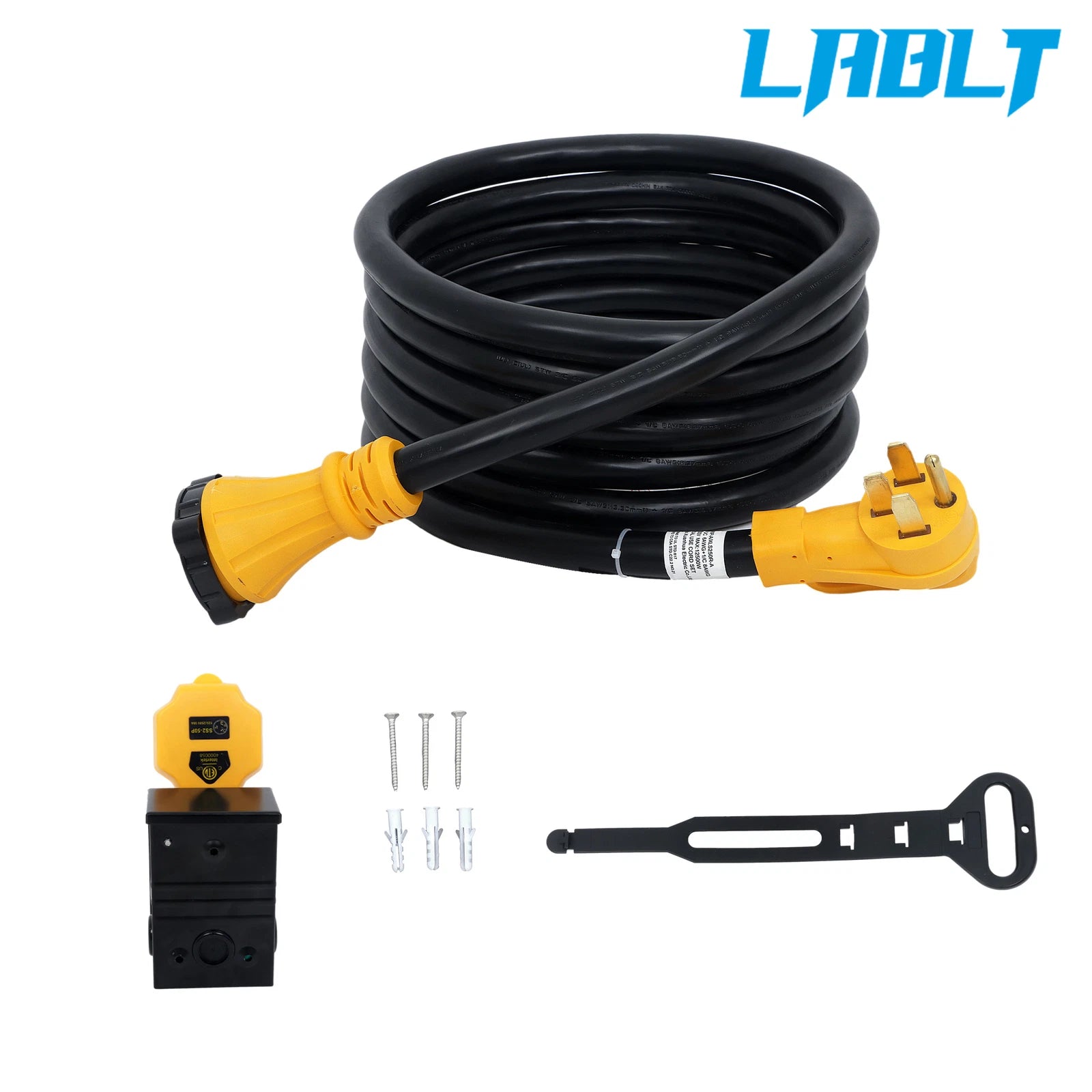 Generator Extension Cord 20FT with Power Inlet Box for Generator (LABLT 50A)
