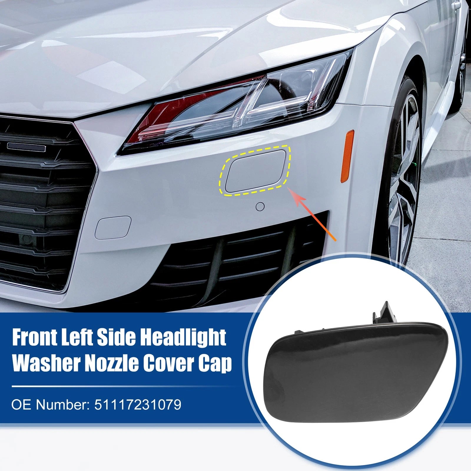 Headlight Washer Nozzle Cover Cap for BMW Z4 E89 (2009–2016) - Black