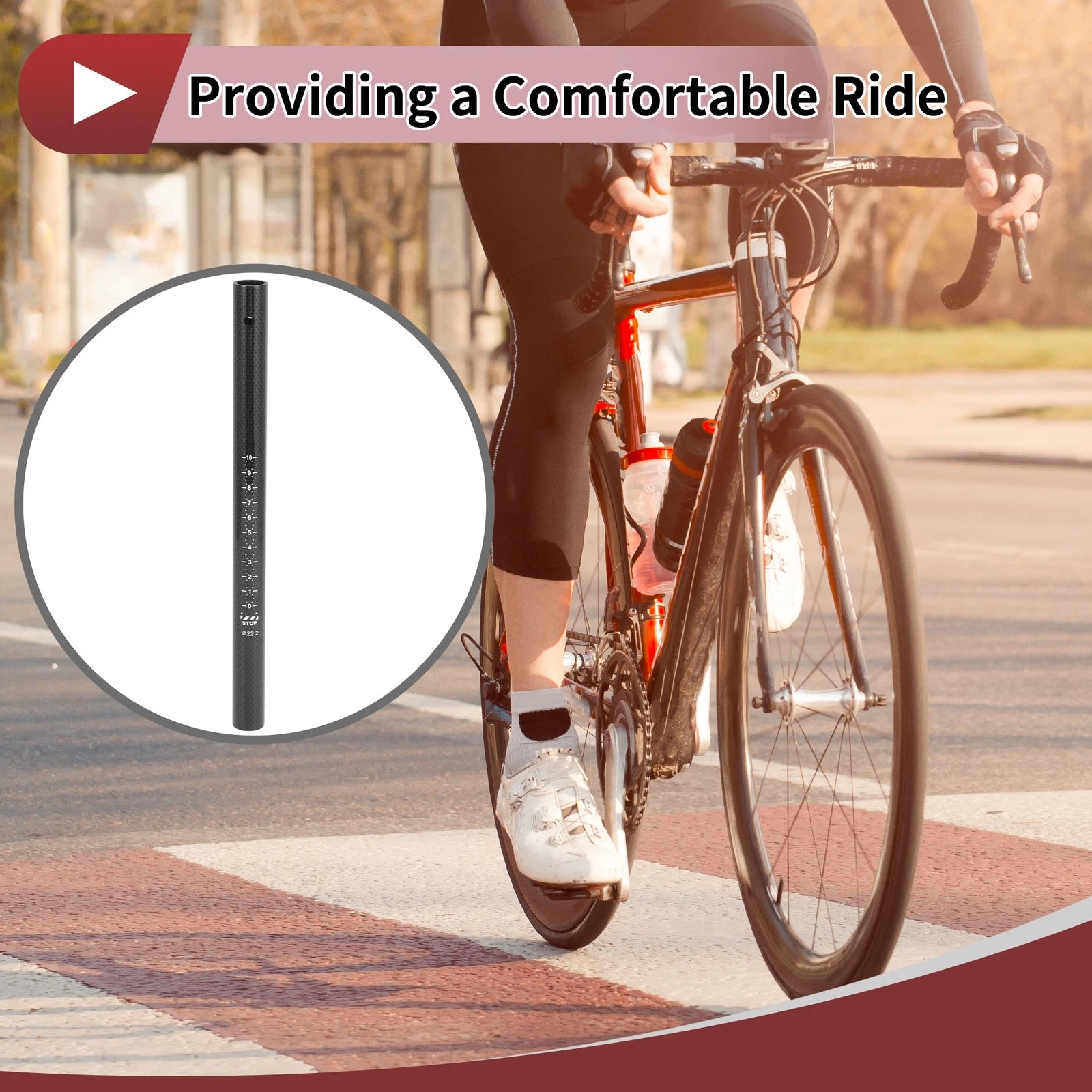 Seat Post 22.2x300mm Durable Replacement for Carbon Fiber Bike Saddle (2000–2010)