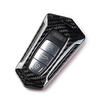 Carbon Fiber Key Fob Cover Case Shell fit Audi A6 A7 A8 Q8 Red Black