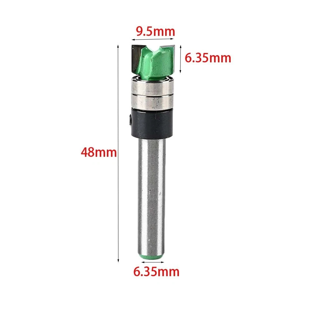 Flush Trim Router Bit 1/4 Shank with Upper and Lower Bearings