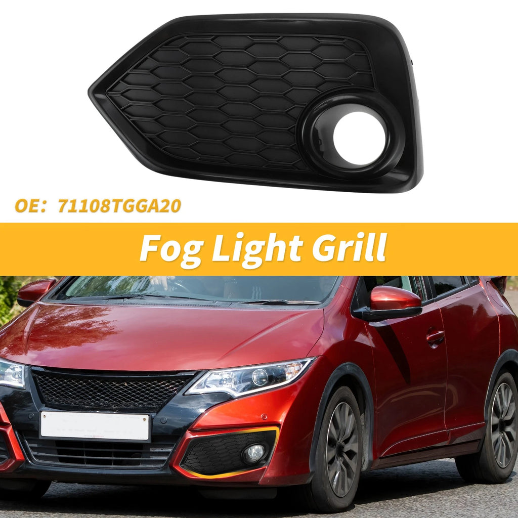 Left Side Fog Light Grill Replacement for Honda Civic Hatchback (2017–2019)