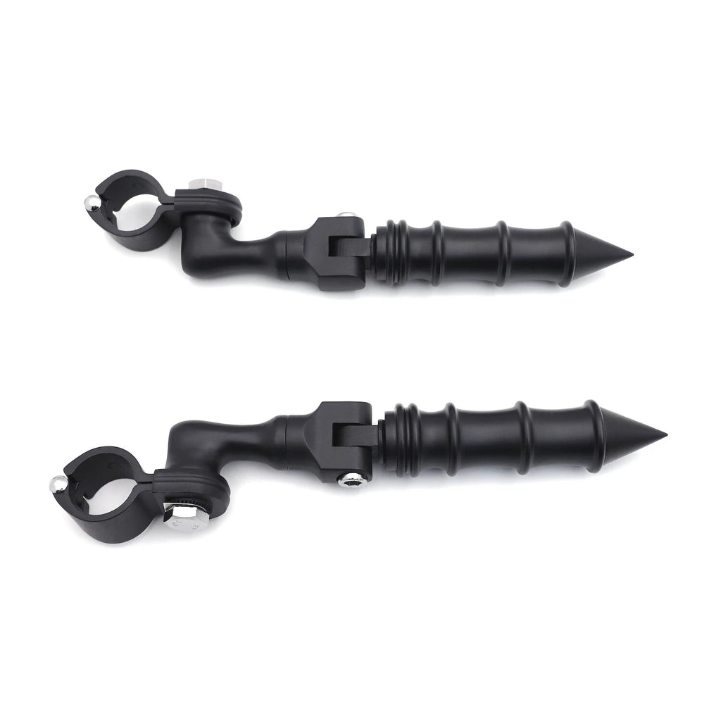 1.25" Black Bamboo Adjustable Footrest for Front Engine Guard (Fits )