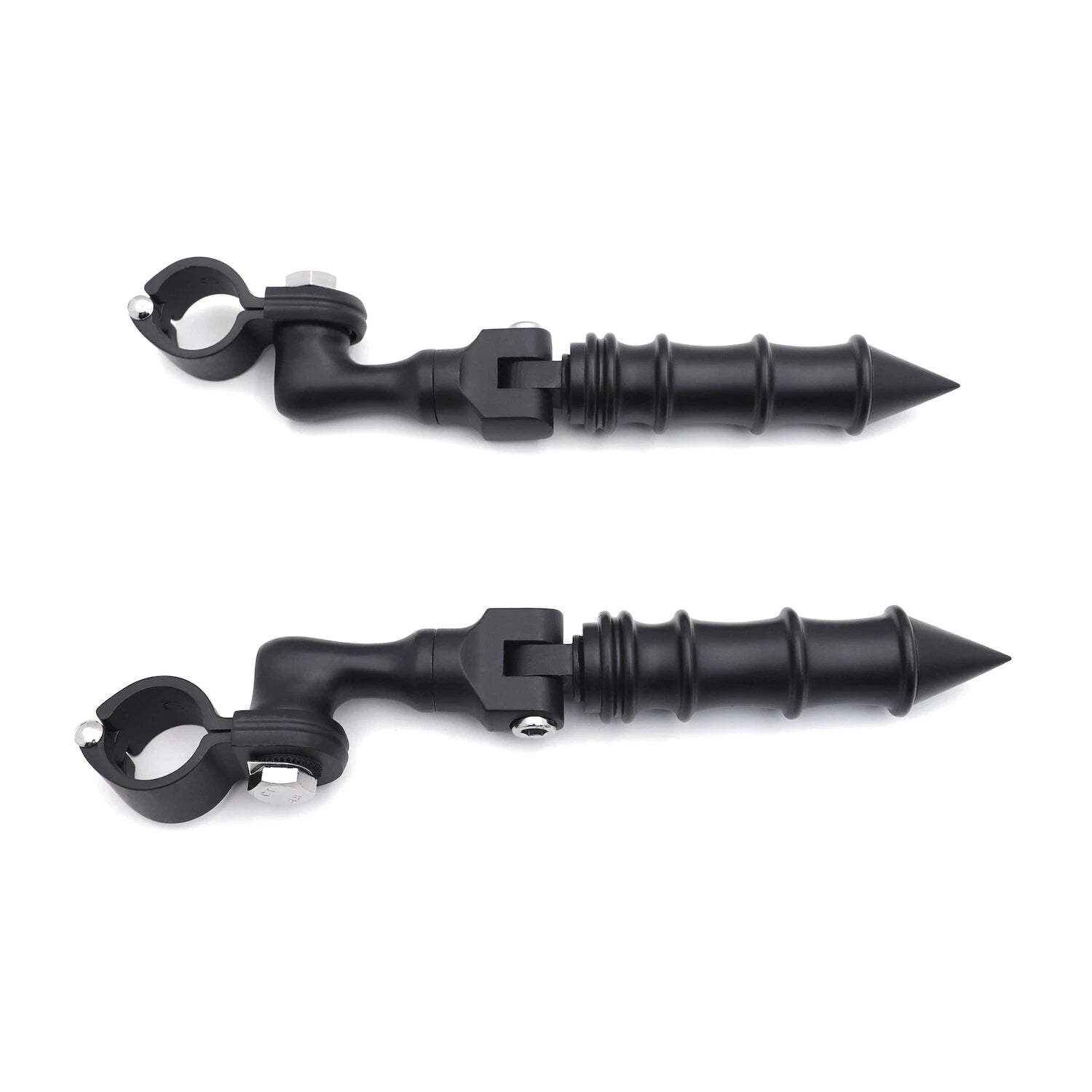 1.25" Black Bamboo Adjustable Footrest for Front Engine Guard (Fits )