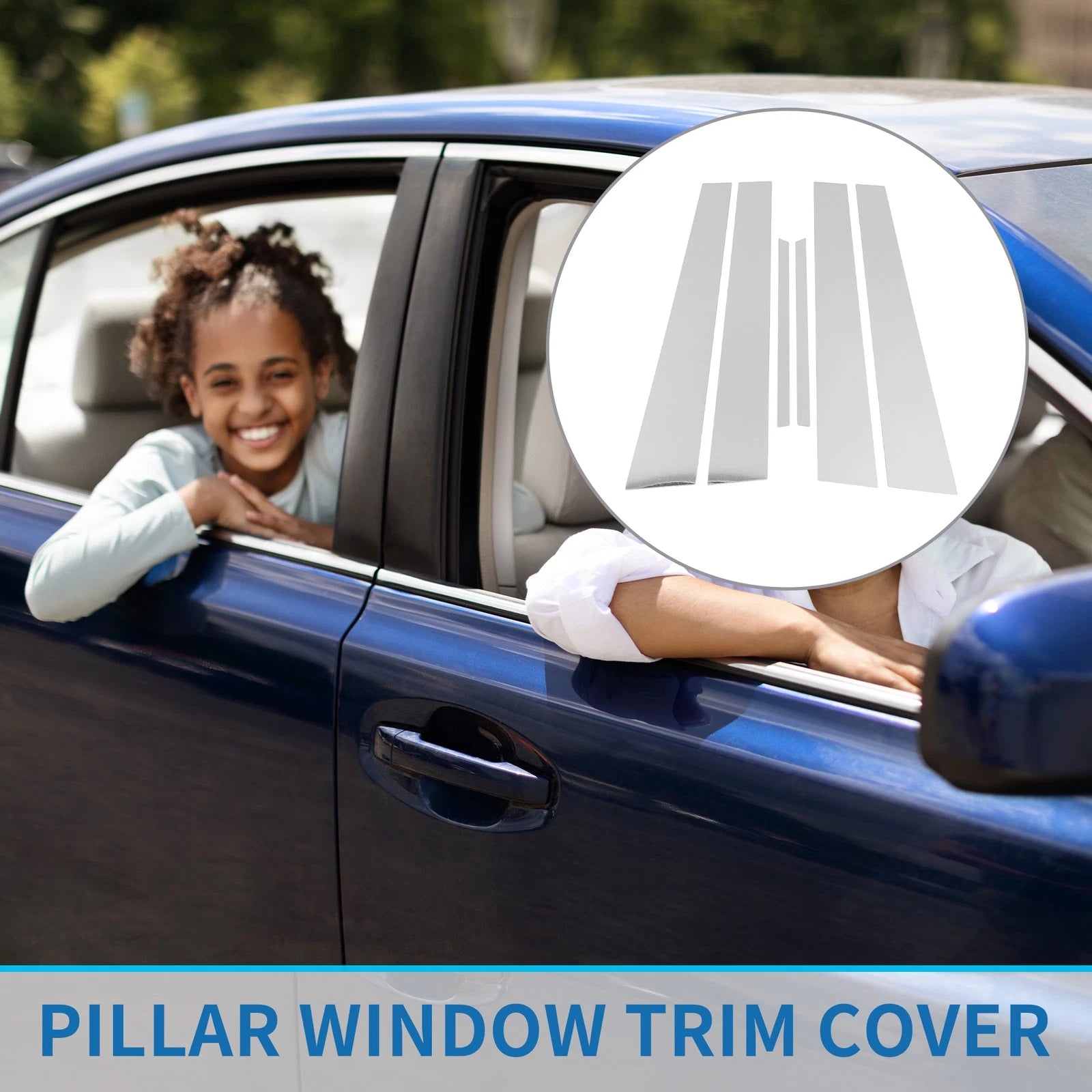 Door Pillar Window Trim Kit 6 Pcs for Lexus ES (2002–2006) Chrome Silver
