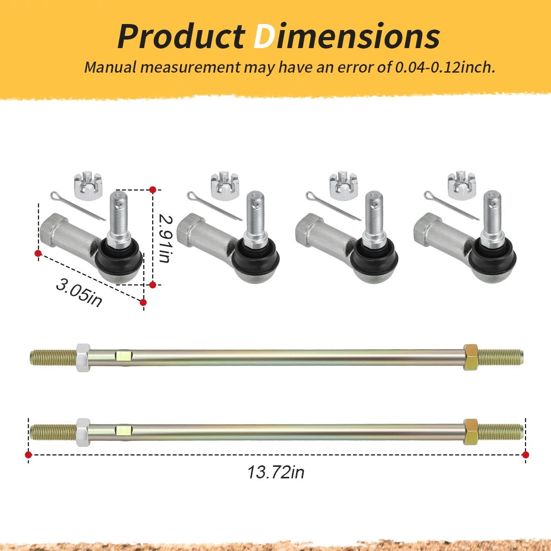 2 Tie Rod Ends Set for Can-Am Outlander 850, Outlander Max 850 (2016–2018)