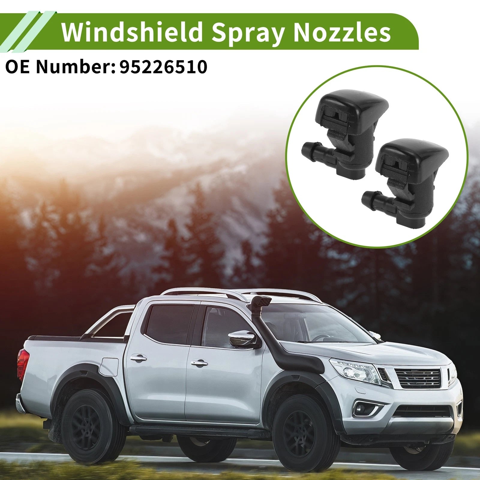 Windshield Washer Nozzle With Hose Connector Replacement for Chevrolet (2009–2016)