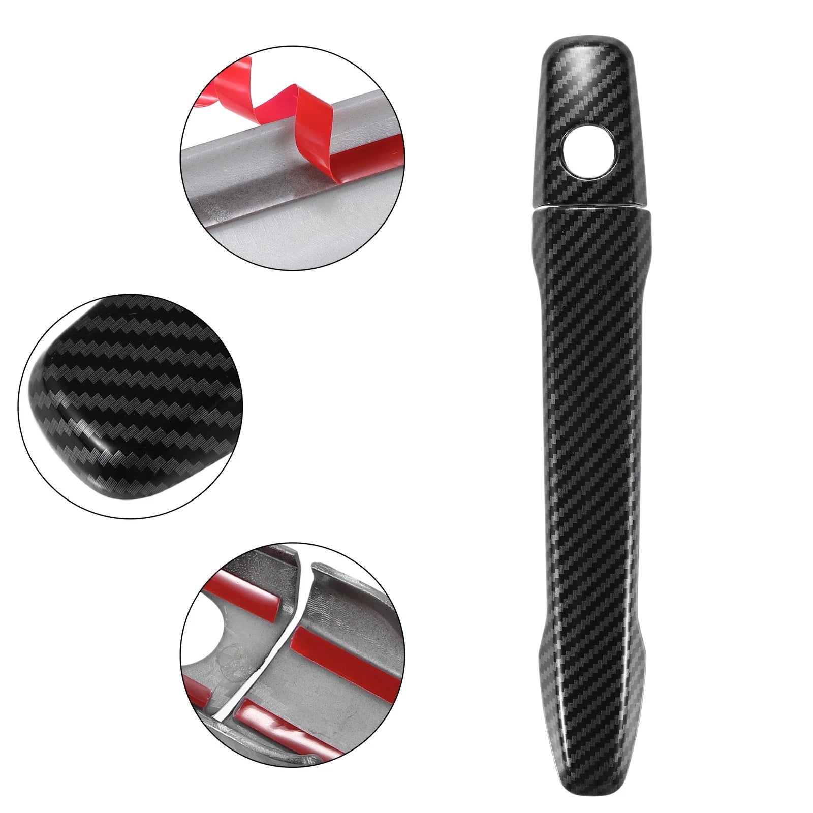 Door Handle Cover Keyless Holes Replacement for Mitsubishi Carbon Black (2000–2016)