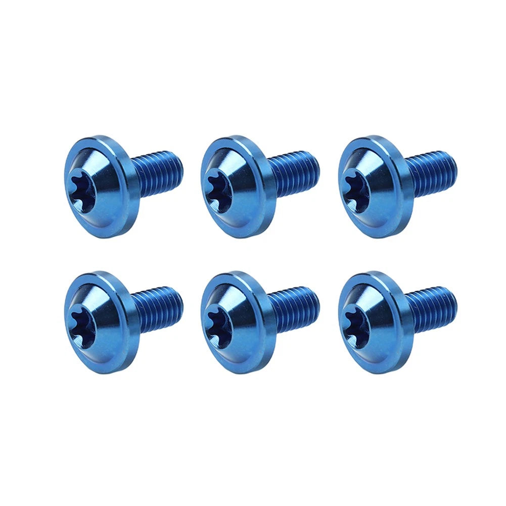 6pcs Blue Titanium M5x25mm Torx Head Bolts for Bike Motorcycle