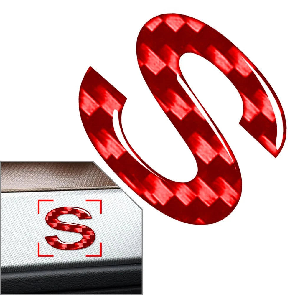 Window Door Wall Car Badge Emblem Alphabet Letter Decals Stickers S Carbon Red