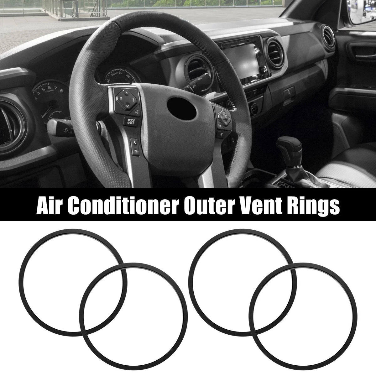 Car AC Outer Vent Rings Trim Covers Set for Toyota Tacoma (2016–2022)