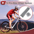 Bicycle Spokes Set 183mm Carbon Steel for 14G Wheel Spoke Replacement