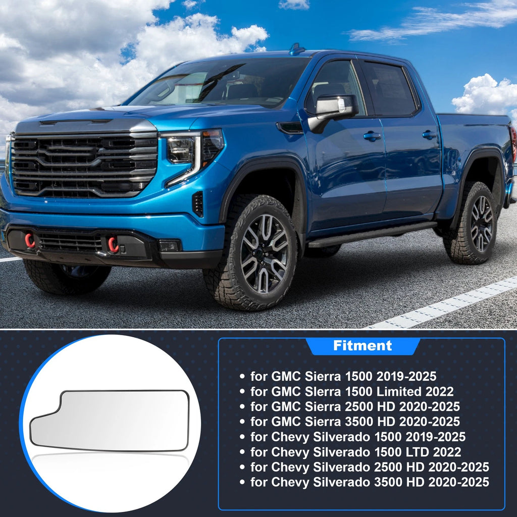 Left Side Heated Rearview Mirror Glass Replacement for Chevy Silverado (2014–2020)