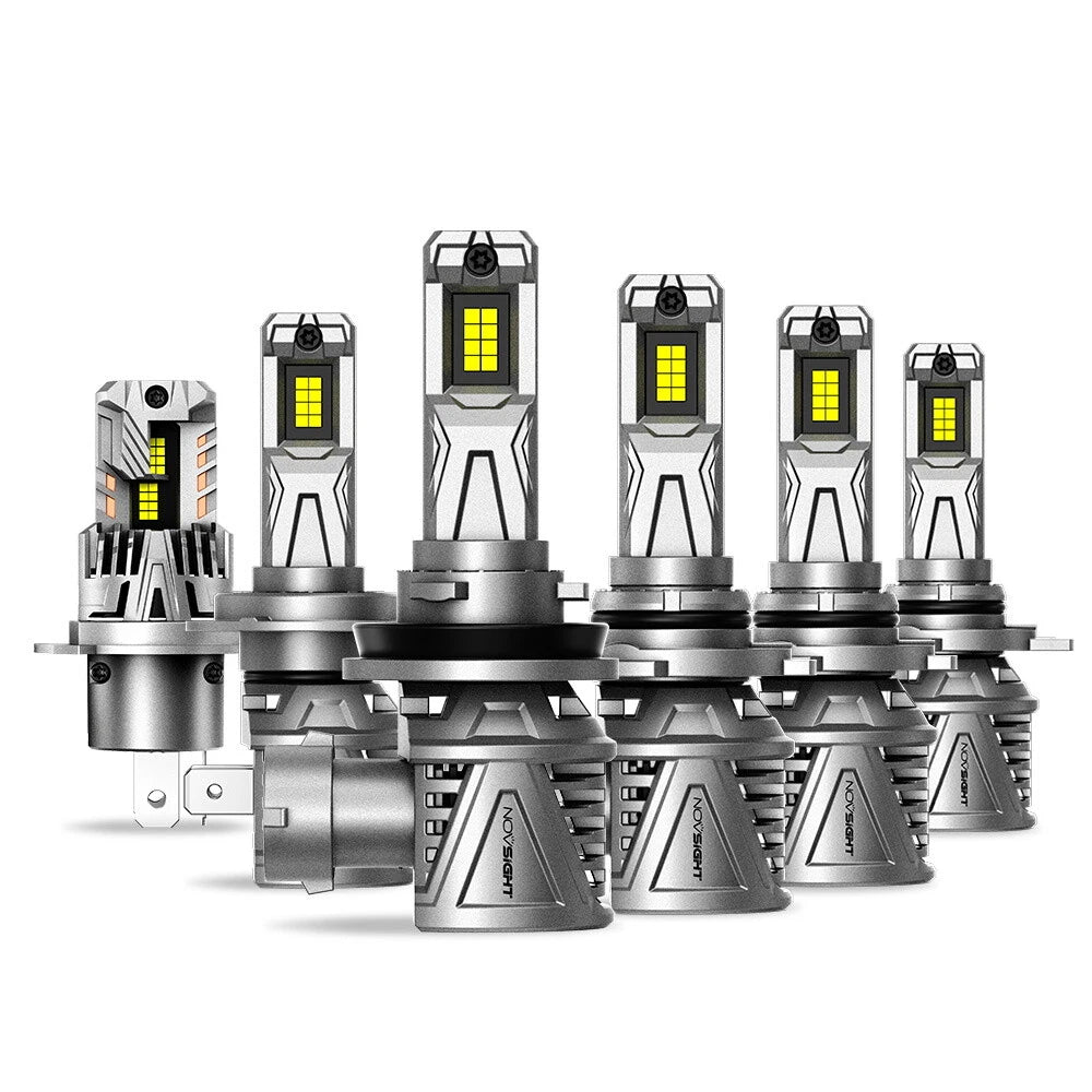 2pc LED Headlight Bulb Kit for NOVSIGHT 9005 9006 H4 H11 (Hi/Lo Beam)