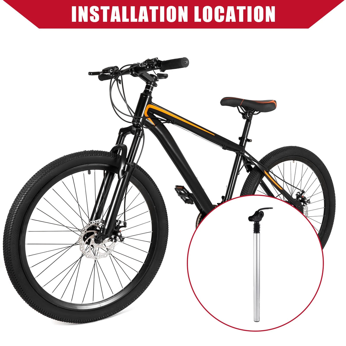 Adjustable Seat Post for MTB Mountain Bicycle 31.8x550mm Silver (Tone)
