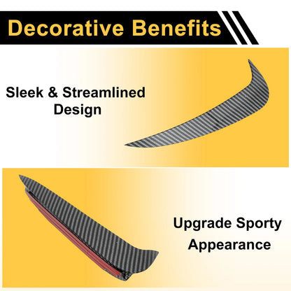 1 Pair Rear Bumper Spoiler for Mercedes-Benz C-Class W205 (2015–2021) Black ABS