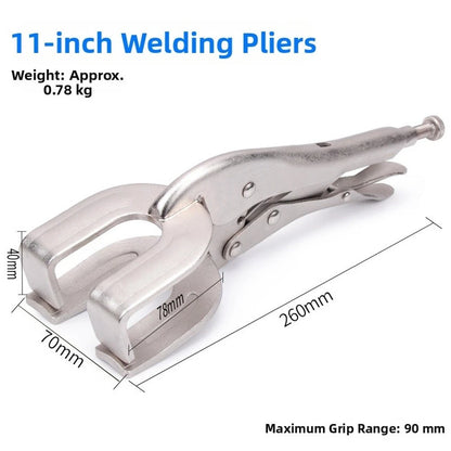Adjustable U-Shaped Locking Plier for Welding (22.5cm Length)