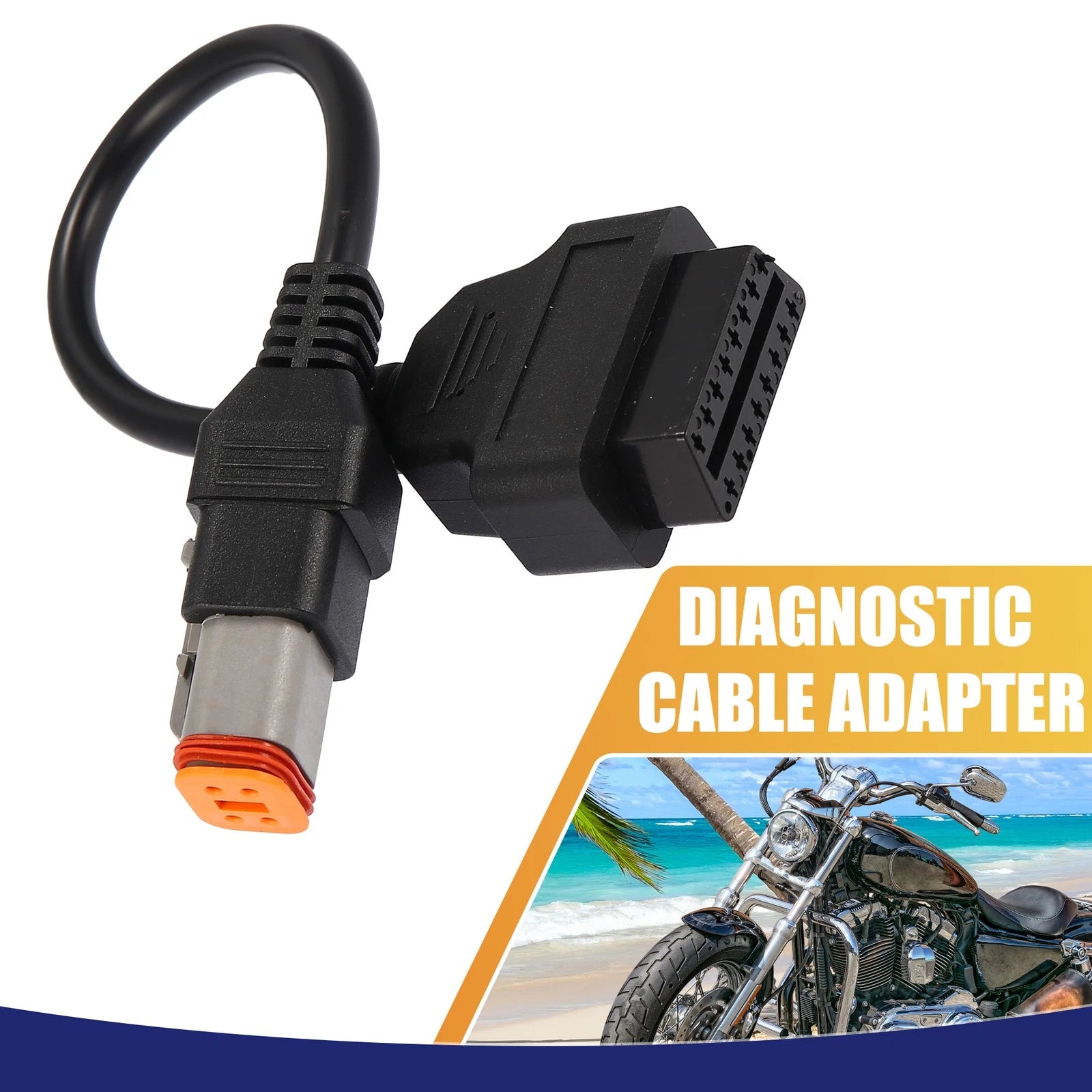 OBD2 Diagnostic Adapter Cable 4 Pin to OBD2 for Harley Davidson (Item)