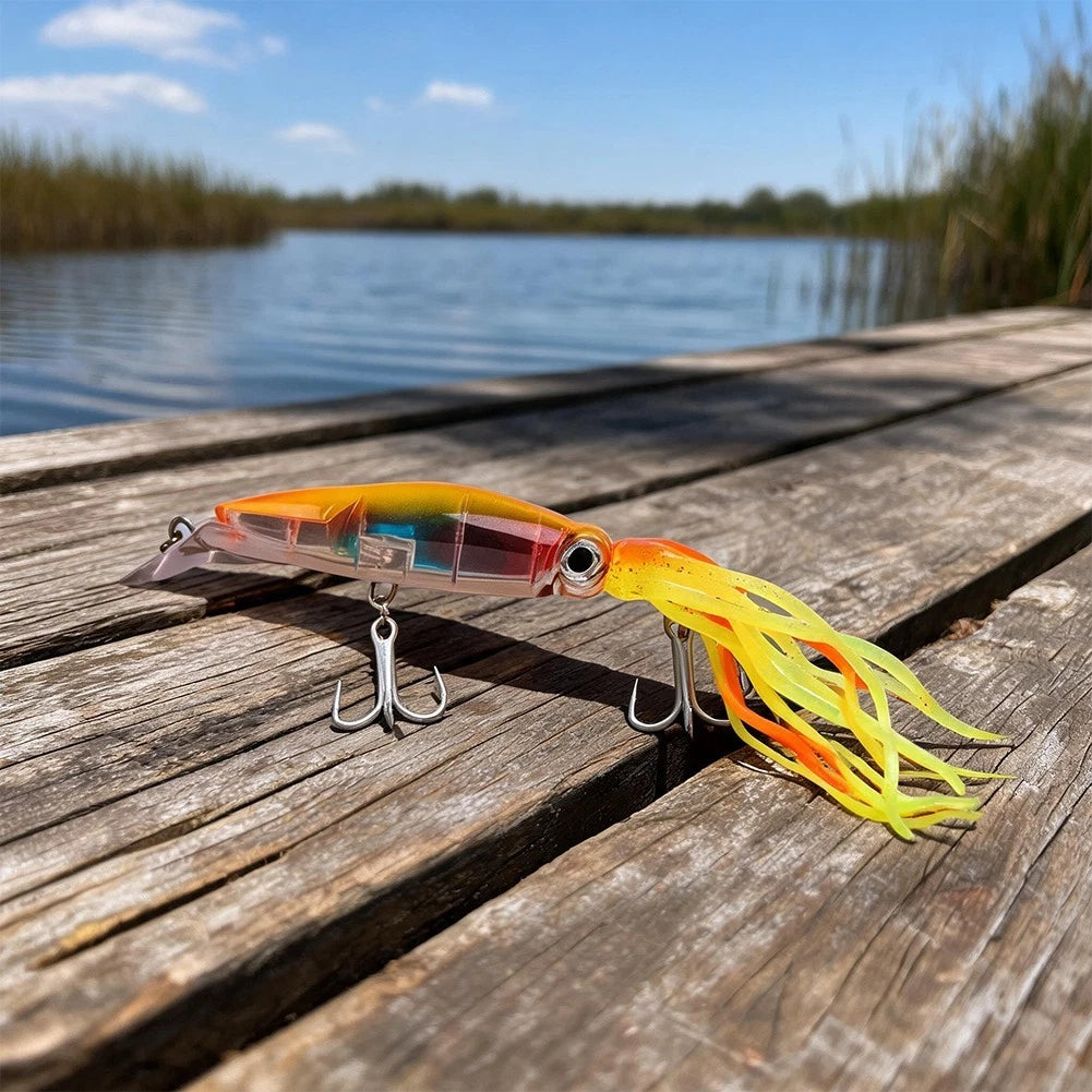 Simulation Octopus Lure Skirt Tail for Rockfish Lingcod Squid (14cm, 43g)