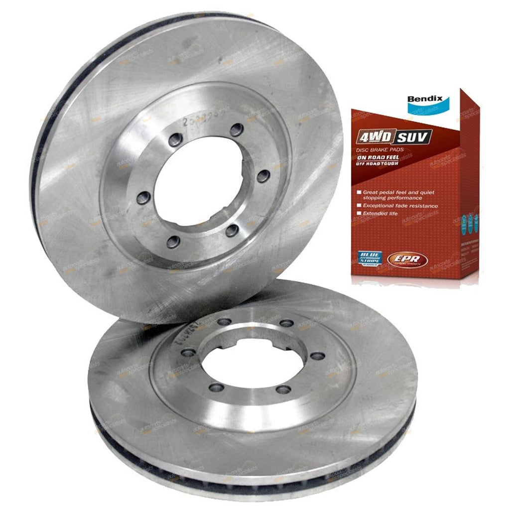 Front Disc Rotors + Bendix Brake Pads for Holden RC Colorado DMax (2008–2012)