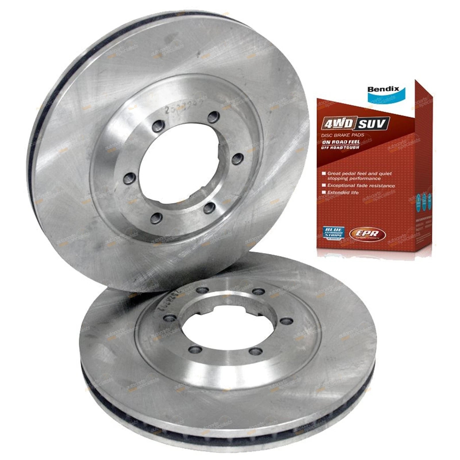 Front Disc Rotors + Bendix Brake Pads for Holden RC Colorado DMax (2008–2012)