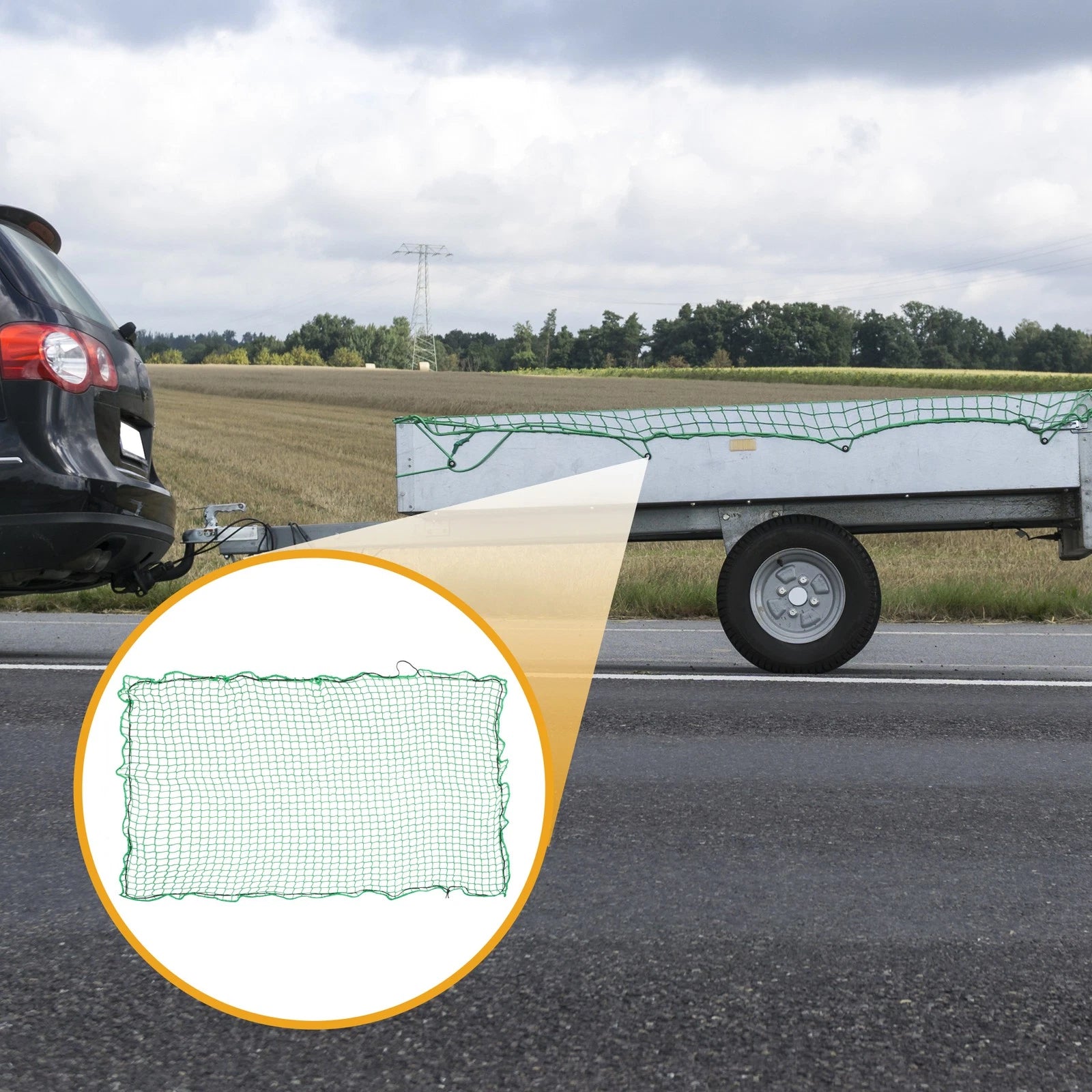 Universal Trailer Cargo Net Scalable Nylon for Truck Trailer (1.5x3.7m)