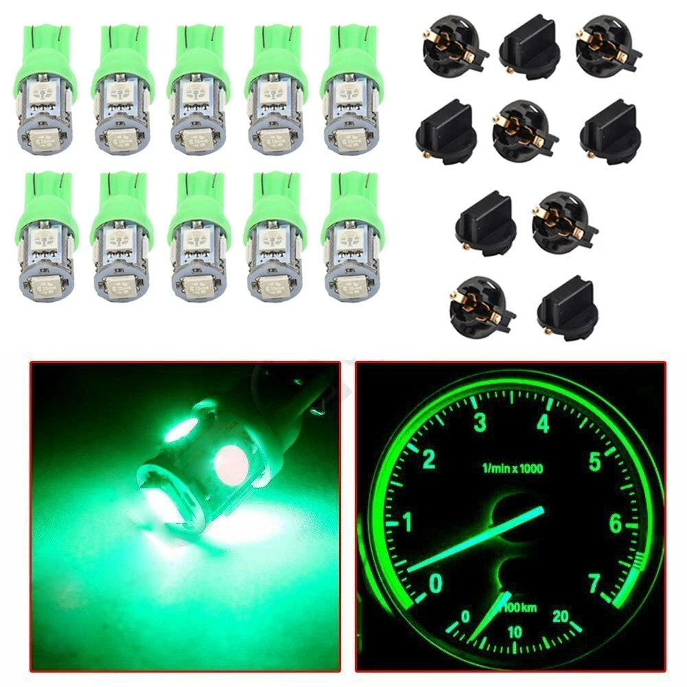 10x 5050 LED Bulbs for Instrument Panel Gauge Cluster (DASH Light Sockets)