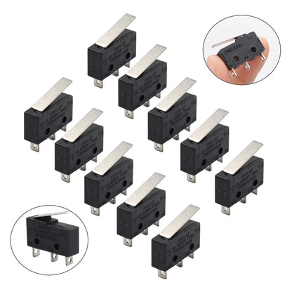 10 Pcs Mini Micro Switch 300V 1NO 1NC Short Straight Lever