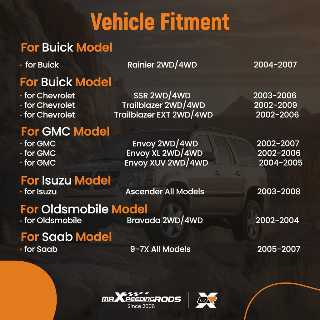 4X Front Upper Lower Ball Joints for Buick Rainier (2004–2007) & Chevy SSR (2003–2006)