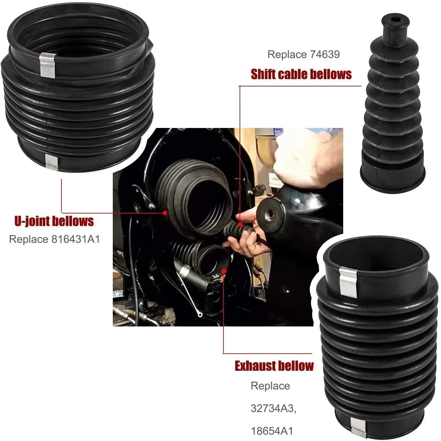 Transom Bellows Repair Kit for MerCruiser Alpha One (30-803099T1)