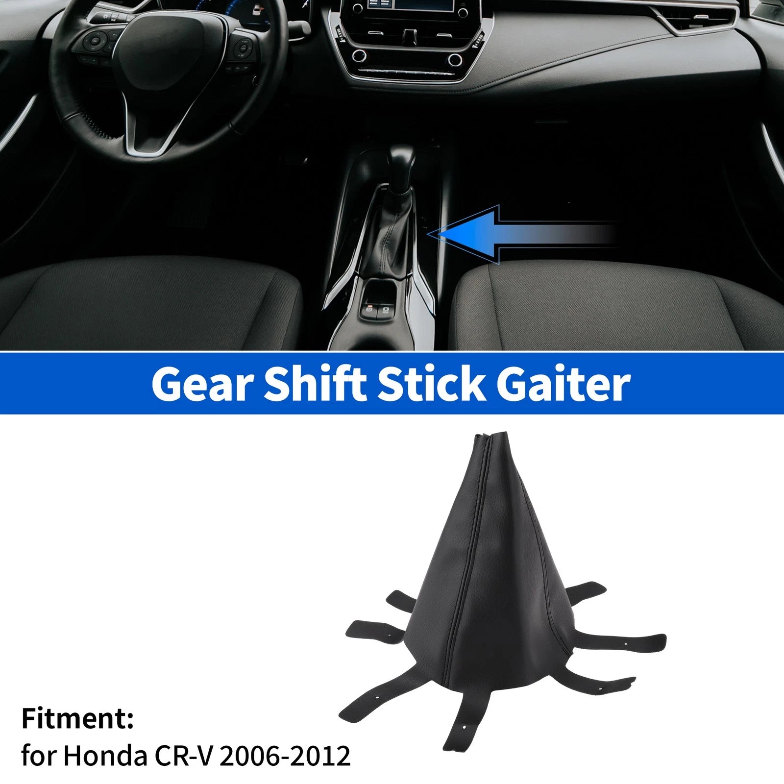 Gear Shift Stick Gaiter Replacement for Honda CR-V (2006–2012) Artificial Leather Black