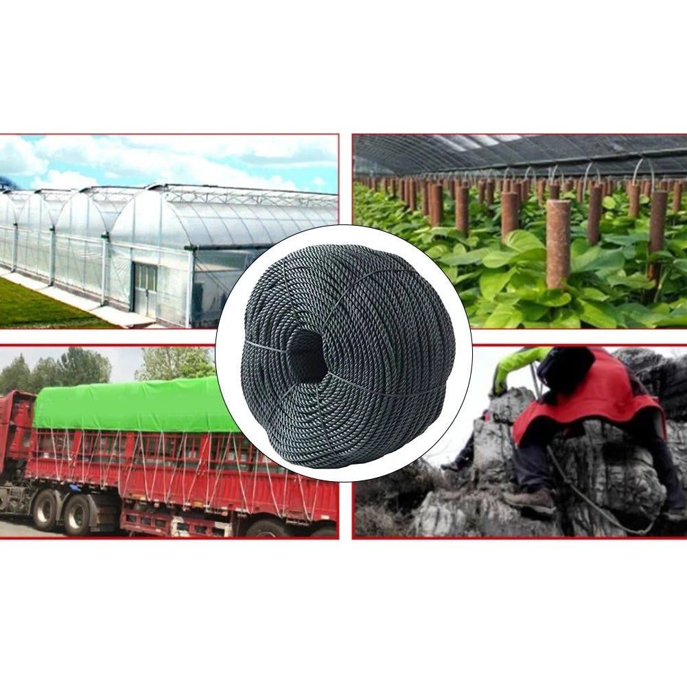 Weatherproof Black Polyethylene Rope for Boating and Climbing