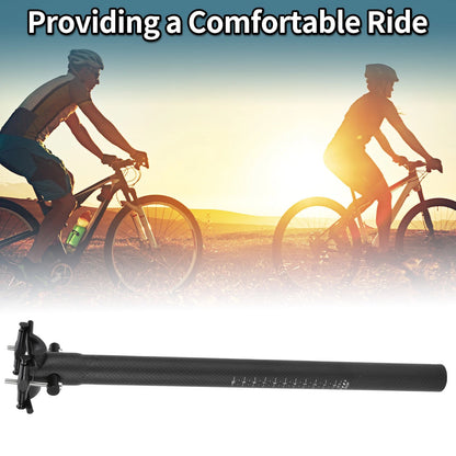 Seat Post 27.2x400mm Replacement for Bike Saddle Matte Black Carbon Fiber