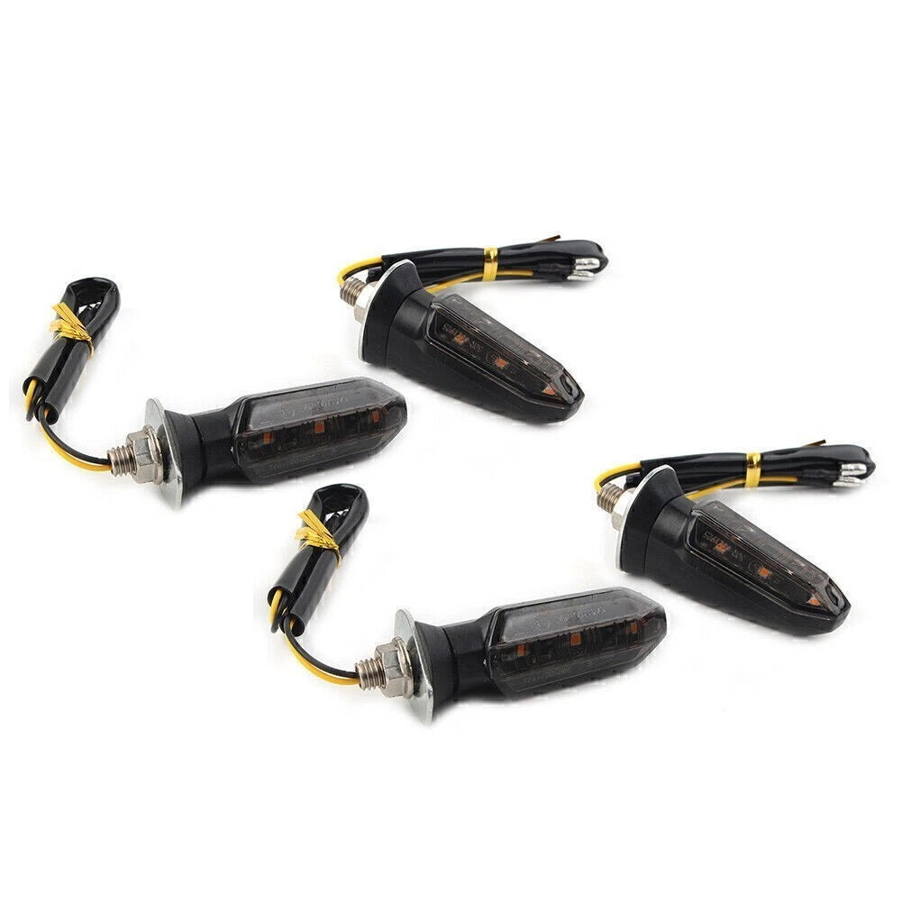 4X 12V LED Turn Signal Indicator Amber Blinker Light for Universal Motorcycle
