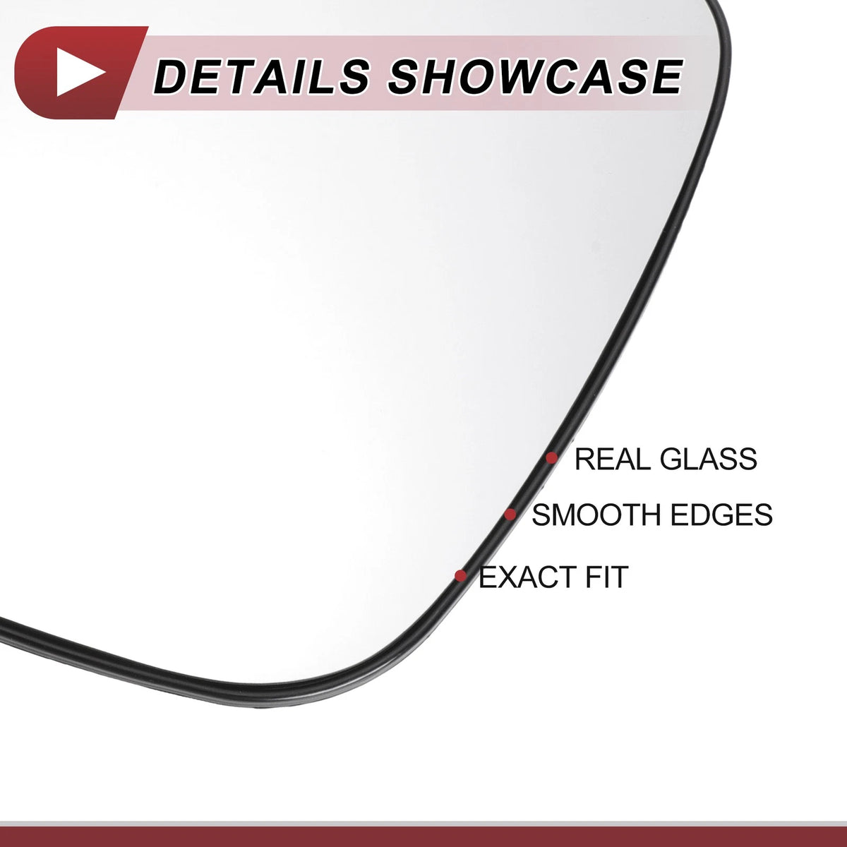 Non Heated Left Driver Side Mirror Glass Replacement for Toyota Yaris (2012–2017)
