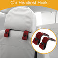 2 Pcs Universal Car Seat Headrest Hook for Hanging Purses Red