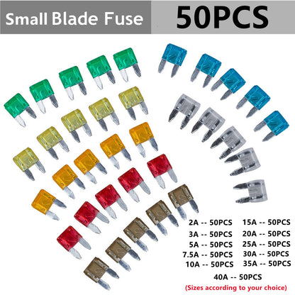 50Pcs Small Blade Fuse Assortment for Auto Car Motorcycle SUV (APM ATM)