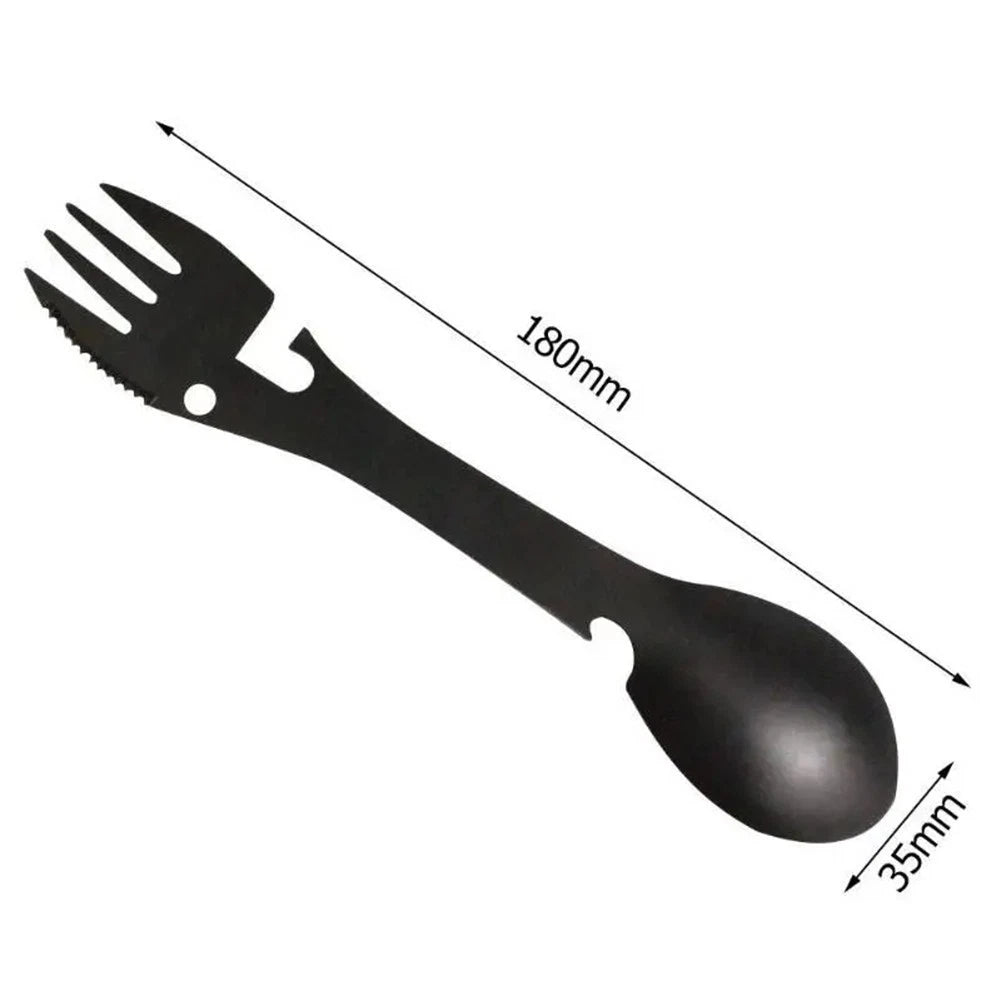 5-in-1 Camping Fork Spoon Tool - Rust Resistant Stainless Steel