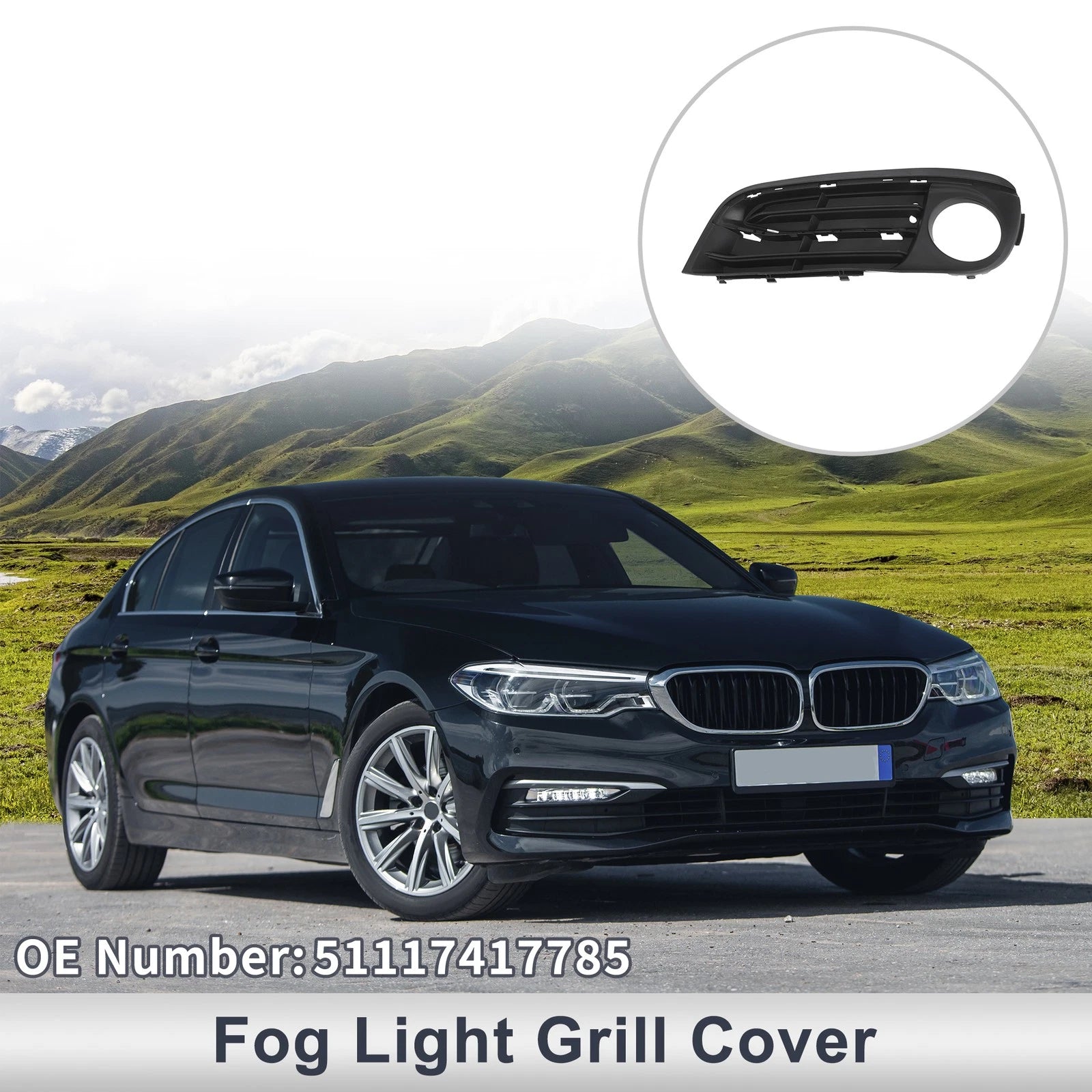 Front Left Fog Light Grill Replacement for BMW 5 Series (2014–2017)