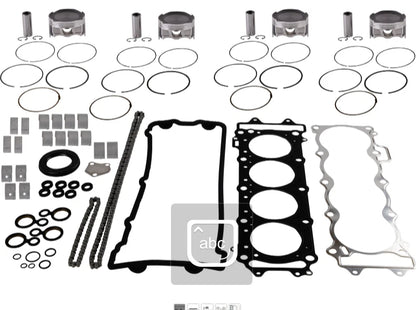 Engine Rebuild Kit for Kawasaki 12F (All Years) - Pistons, Gaskets, Bearings, Chain
