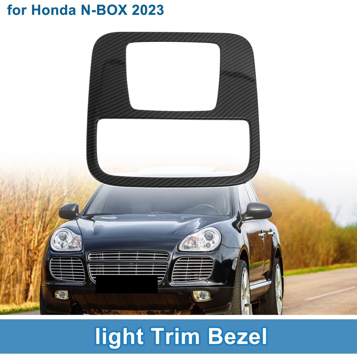 Front Row Light Trim Bezel for Honda N-BOX (2023) Carbon Fiber Black