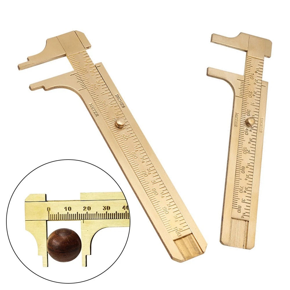 Portable Brass Vernier Caliper Ruler Measuring Tool 80/100mm Scale