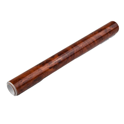 Maroon Wood Grain Vinyl Sticker Decal for Car Interior (30x124CM)