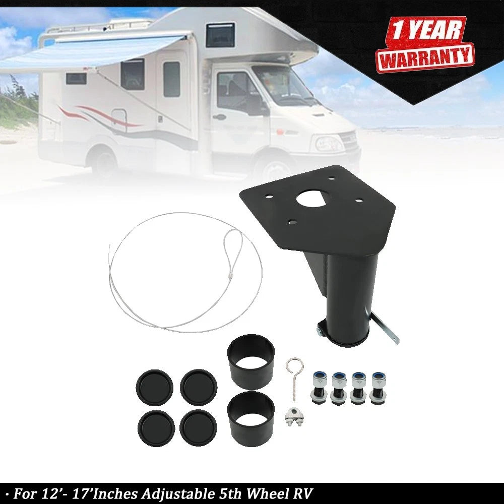 Adjustable 5th Wheel Adapter Hitch to Gooseneck 12" - 17" Offset