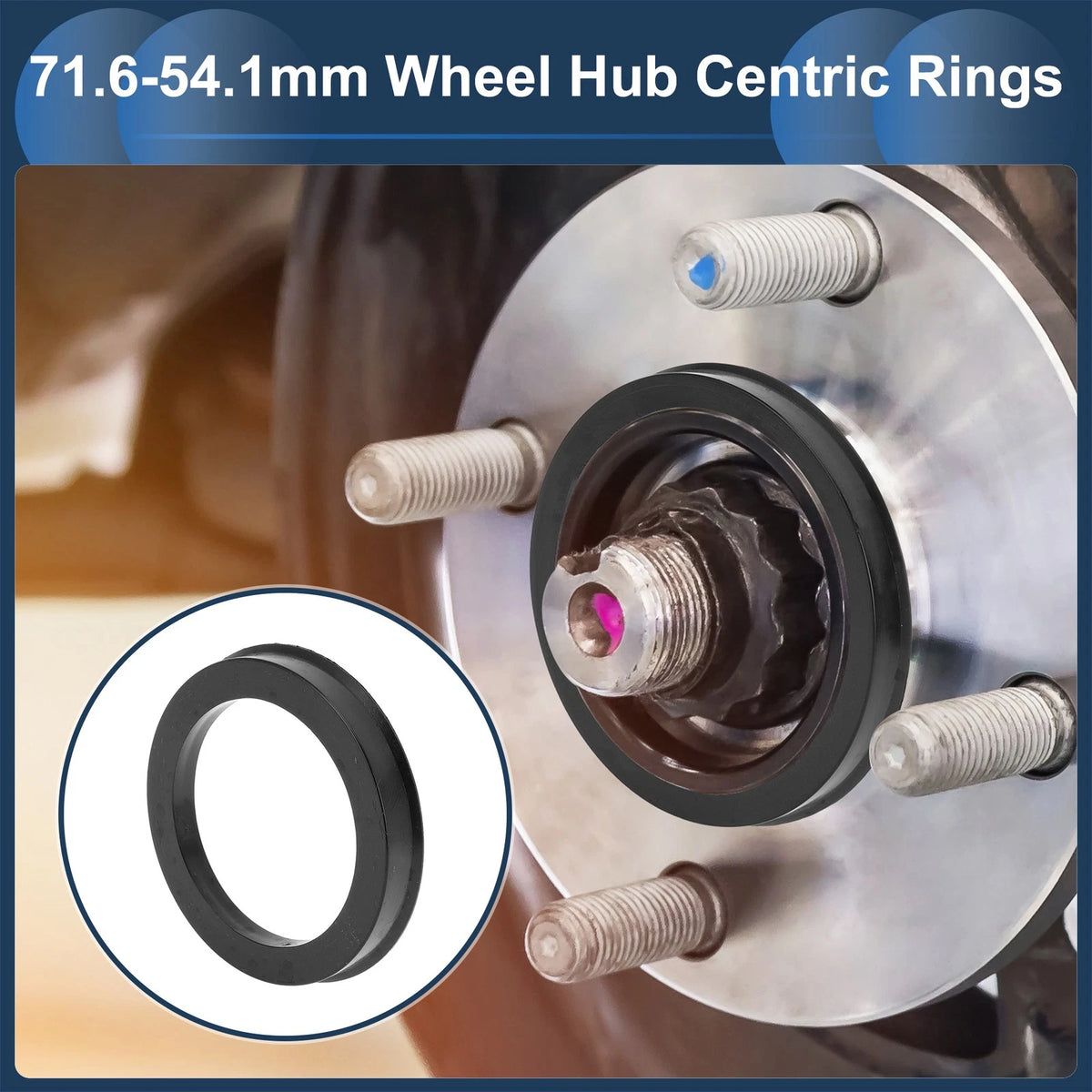 Set of 4 Wheel Hub Centric Rings for Universal Fit (71.6mm to 54.1mm)