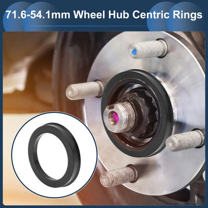 Set of 4 Wheel Hub Centric Rings for Universal Fit (71.6mm to 54.1mm)