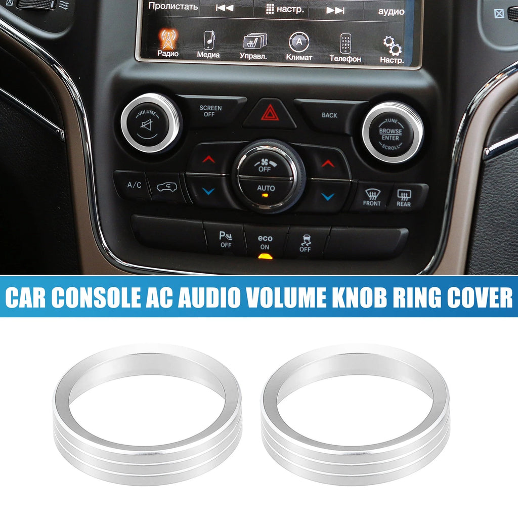 2PCS Console Audio Volume Knob Cover Replacement for Jeep Grand Cherokee (2014–2020)