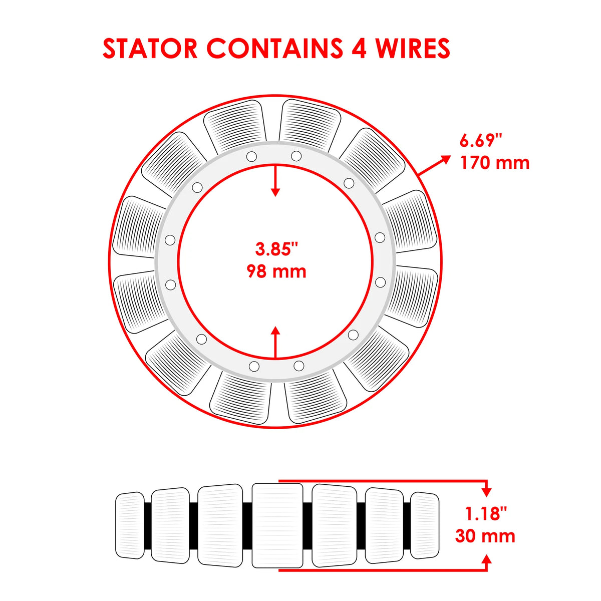 Stator for Mercury Outboard 75Hp 2-Stroke (1994–2006)